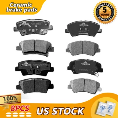 Front Rear Ceramic Pads Fit for 2017 2016 2015 2014 -2012 Kia Rio Hyundai Accent - Image 1 of 4