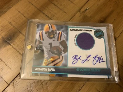 2010 Press Pass PE Football Game Day Gear Jersey Auto  Brandon LaFell 1/25 - Image 1 of 2