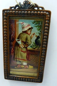 Vintage German PICTURE in FRAME 1:12 Dollhouse Miniature - Picture 1 of 3