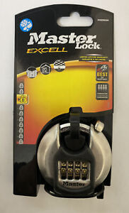Master Lock Excell Disc Padlock Heavy Duty 4 Digit Combination Stainless Steel