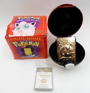 1999 BURGER KING POKEMON 23K GOLD PLATED JIGGLYPUFF TRADING CARD POKEBALL - Picture 1 of 13