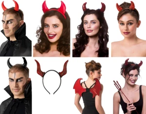 Devil Accessories Halloween Devils Fancy Dress Trident Horns Wings Fancy Dress - Picture 1 of 12