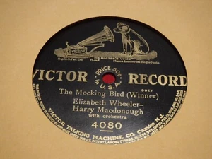 Elizabeth Wheeler Harry Macdonough 78 RPM 10" Victor 4080 The Mocking Bird - Picture 1 of 4