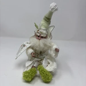 Mark Roberts Winter Spa Fairy Leaf White Robe Pantofole Verdi - Foto 1 di 8