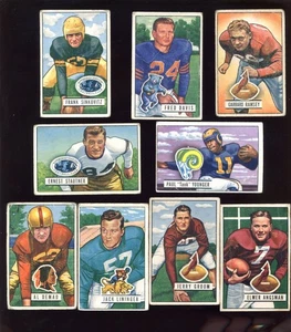 Lote de tarjetas de fútbol americano Bowman 1951 juego de inicio 9 diferentes en muy buen estado - Imagen 1 de 1