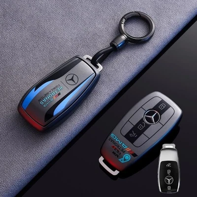 Protective Shell Key Fob Cover Case for Mercedes-Benz C E S CLS E300 GLC S400 - Image 1 of 2