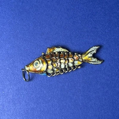 Costume Moveable Jointed Colorful Enamel Koi Fish Pendent Charm  V759 - Image 1 of 4