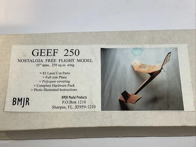 BMJR GEEF 250 35" Span Nostalgia Free Flight Model Airplane Kit - Image 1 of 4