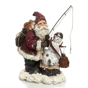 Vintage Fischer Santa Angelkorb Schneemann Eichhörnchen und Tasche mit Geschenken 10 Zoll - Bild 1 von 2