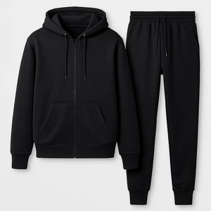 Piece Tracksuit Set, Full Zip Hoodie with Jogger Pants, Athletic Sweatsuit, Blac - Picture 1 of 2