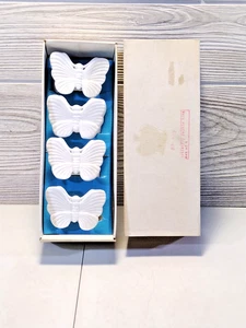 Napkin rings Bone China White Butterfly Porcelain Set Of 4 New - Picture 1 of 4
