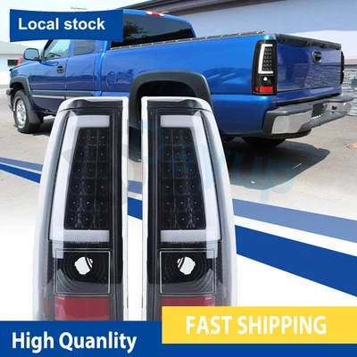 Black LED Tail Lights Fits 2003-2006 Chevy Silverado GMC Sierra 1500 2500HD 3500 Foto 1 de 4