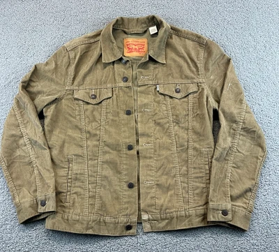Levi's водитель грузовика куртка вельветовый мужской большой коричневый белый вкладка стандартный крой ретро - Изображение 1 из 4
