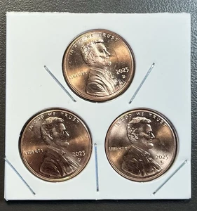 Centavos Lincoln 2025 D (3) en total / último año de emisión / escudo / de rollo bancario - Imagen 1 de 2