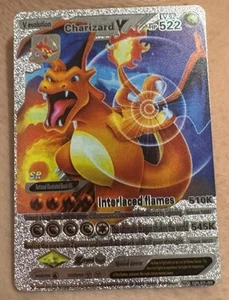 Charizard V - Silver Foil Pokemon FAN ART Karte - Bild 1 von 2