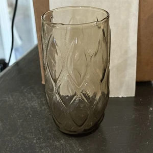 Vintage Anchor Hocking Glas Madrid grün Muster 13 Oz. Glasbecher 5 Zoll hoch - Bild 1 von 6