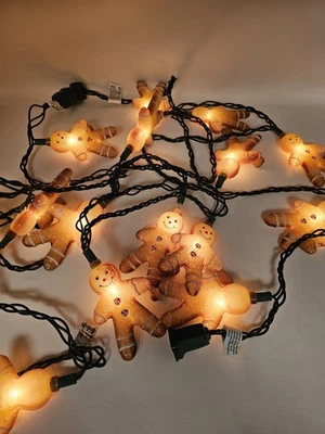 Gingerbread Man Christmas Light Strands 2 Sets of 10 Lights - Image 1 of 4