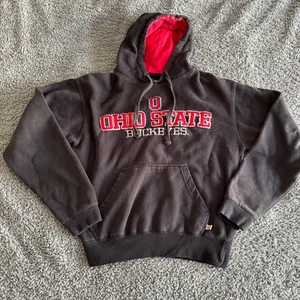 Sudadera con capucha bordada negra vintage Ohio State Buckeyes Varsity Apparel NCAA para hombre S - Imagen 1 de 9