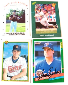 Chuck Knoblauch Twins, Cape Cod league ,1991 , Pitcher, 4 card bundle  842 - Picture 1 of 14