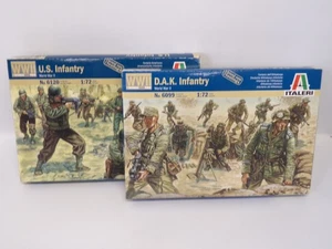 ITALERI 1:72 SCALE MODEL KIT  WWII D.A.K. & U.S INFANTRY FIGURES 2 KITS BUNDLE - Picture 1 of 3