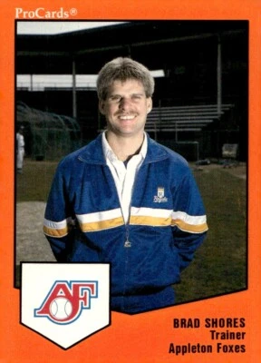 1989 ProCards Appleton Foxes BRAD SHORES RC ROYALS TRAINER - Image 1 of 2