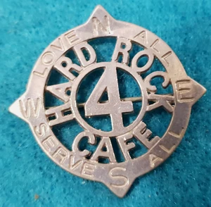 STAFF SERVICE AWARD STERLING SILVER 4 YEARS NAVIATION COMPASS Hard Rock Cafe PIN - Picture 1 of 2