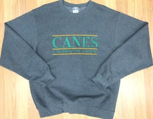 SUDADERA MIAMI HURRICANES BORDADA CUELLO REDONDO ALGODÓN/POLI GRIS MEDIANA, M - Imagen 1 de 5