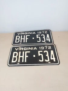 Satz 1972 Virginia Nummernschilder CNL-929 - Bild 1 von 11