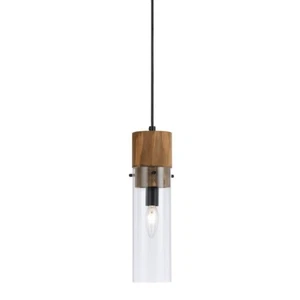 Cal Lighting Spheroid 1 Light Glass Pendant, Dark Bronze Wood - FX-3583-1P - Picture 1 of 1
