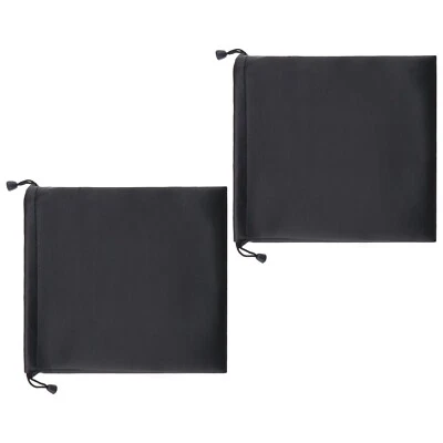 2x Headphone Storage Bag Headset Drawstring Pouch PU Leather 22x20cm Black - Image 1 of 4