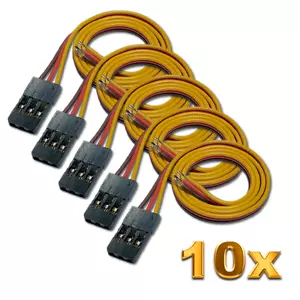 ✅ 10x JR Graupner Servokabel 30cm Qualität Servo Kabel Stecker Goldkontakt 26AWG - Bild 1 von 15