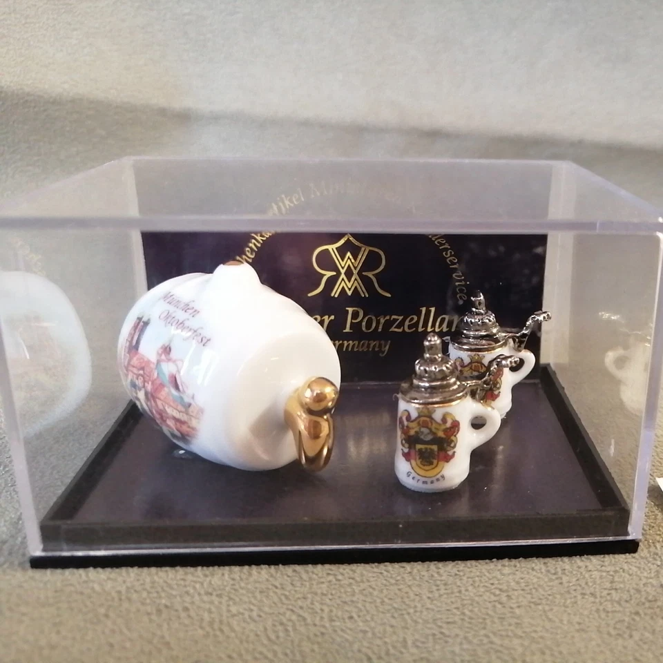 accessori in miniatura boccali botte Oktoberfest Porcellana casa delle Bambole - Immagine 1 di 4