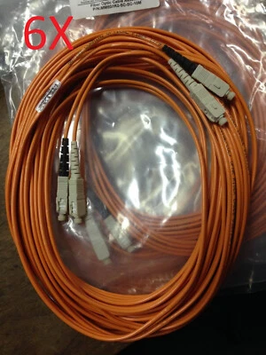 6X CORNING Fiber Optic Cable 10M SC-SC MULTIMODE DUPLEX 50/125 OFNR Riser Cable - Image 1 of 4
