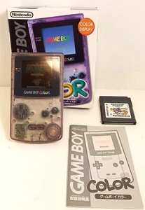 Nintendo Gameboy Color Clear Purple Color Game Console CGB-001 Work W/Box Manual - Picture 1 of 12