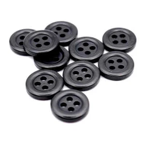 BLACK 2 HOLE RIMMED SHIRT BUTTONS Size 11.5mm - Picture 1 of 1