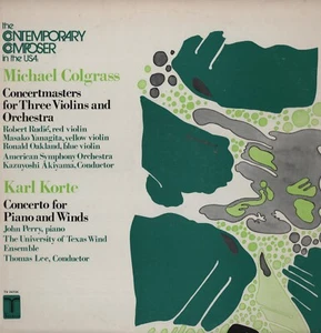 Michael Colgrass, Karl Korte The Contemporary Composer in the USA Turnabout LP - Imagen 1 de 2