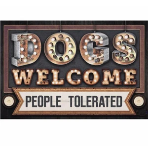 Diamond Painting Kit (50x40cm) DIY 5D Craft Dogs Welcome Sign | Square Drill - Picture 1 of 3
