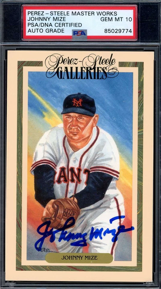 Johnny Mize Gem Mint 10 PSA DNA Coa Signed Perez Steele Master Works Autograph - Image 1 of 1