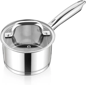 Stainless Steel Saucepan with Lid, 2 Quart Sauce Pan Induction Pot for Cooking, - Picture 1 of 12