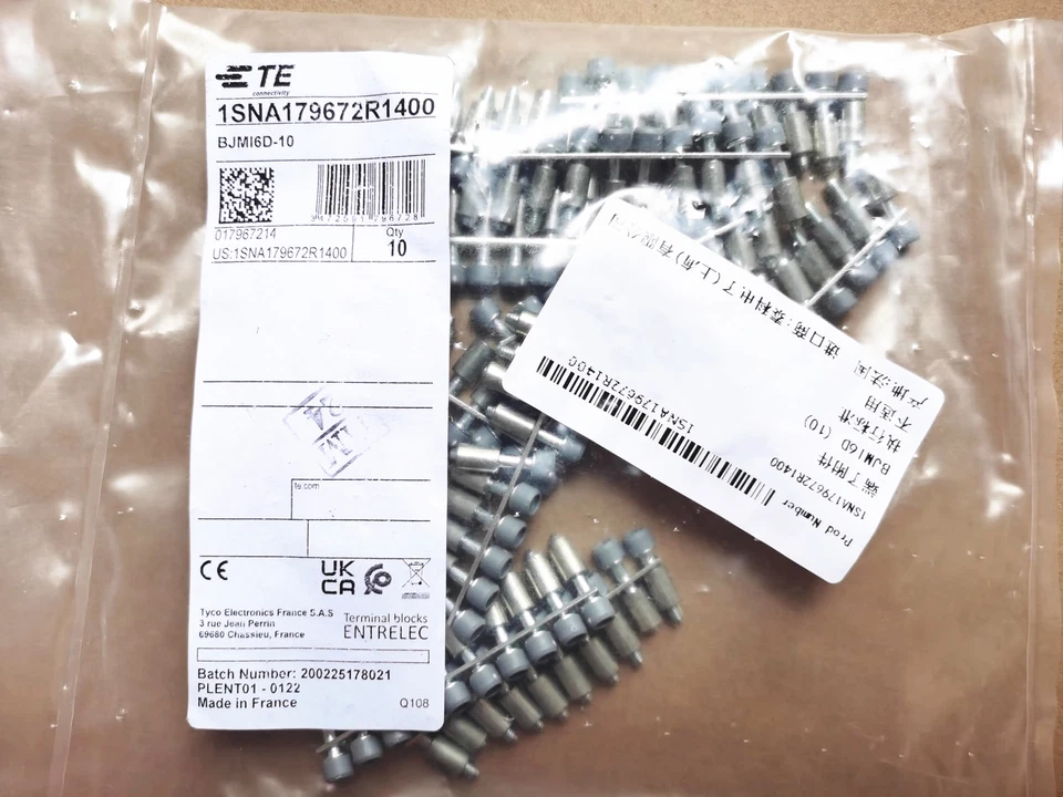 10pcs TE entrelec Terminal Short-circuit Strip BJMI6D-10 1SNA179672R1400 - Image 1 of 3