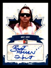 2011 In The Game Canadiana Blue Autographs #ABH1 Bret Hart Wrestling Auto