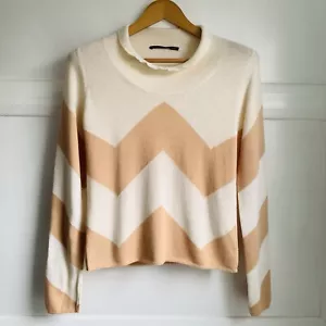 Lorena Antoniazzi Cashmere Blend Jumper Womens UK 8 10 Cream Beige Fine Knit - Picture 1 of 9