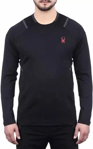 Camisa de manga larga Spyder Active para hombre, color negro, grande, elástica, absorbente. � - Imagen 1 de 4