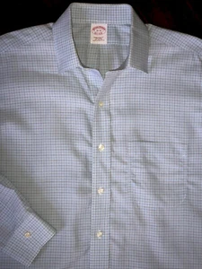 Brooks Brothers Mens 16-33 Long Sleeve Button Up Shirt Blue/ Brown Striped - Picture 1 of 7