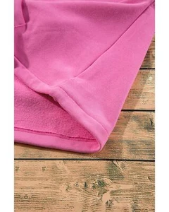Bonbon Fleece Lined Half Zipper Kangaroo Pockets Loose Hoodie - S - Picture 1 of 10