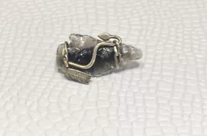 Vintage 925 Smoky Quartz Arrowhead Brooch Pin Etched Southwestern - Picture 1 of 6