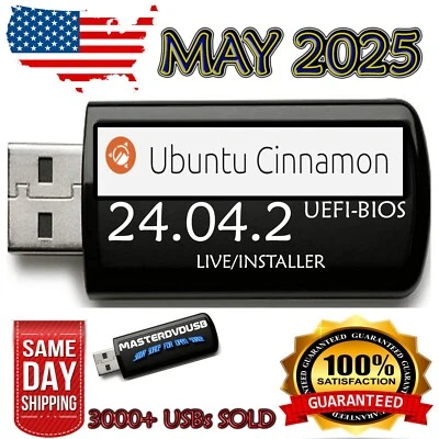 Ubuntu Cinnamon 24.04.2 USB Bootable LIVE | INSTALLER | UEFI | BIOS | LATEST VER - Image 1 of 2