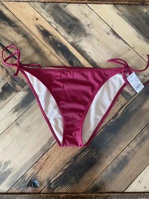 Parte inferior feminina nova com etiquetas L.A Hearts borgonha vermelha cintura amarrada tamanho XL - Imagem 1 de 4