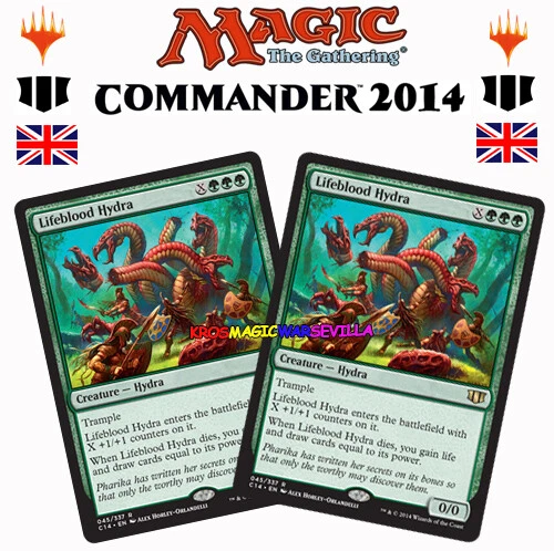 MTG 2 X Lifeblood Hydra COMMANDER 2014 ENGLISH NM Hidra sangrienta - Imagen 1 de 1