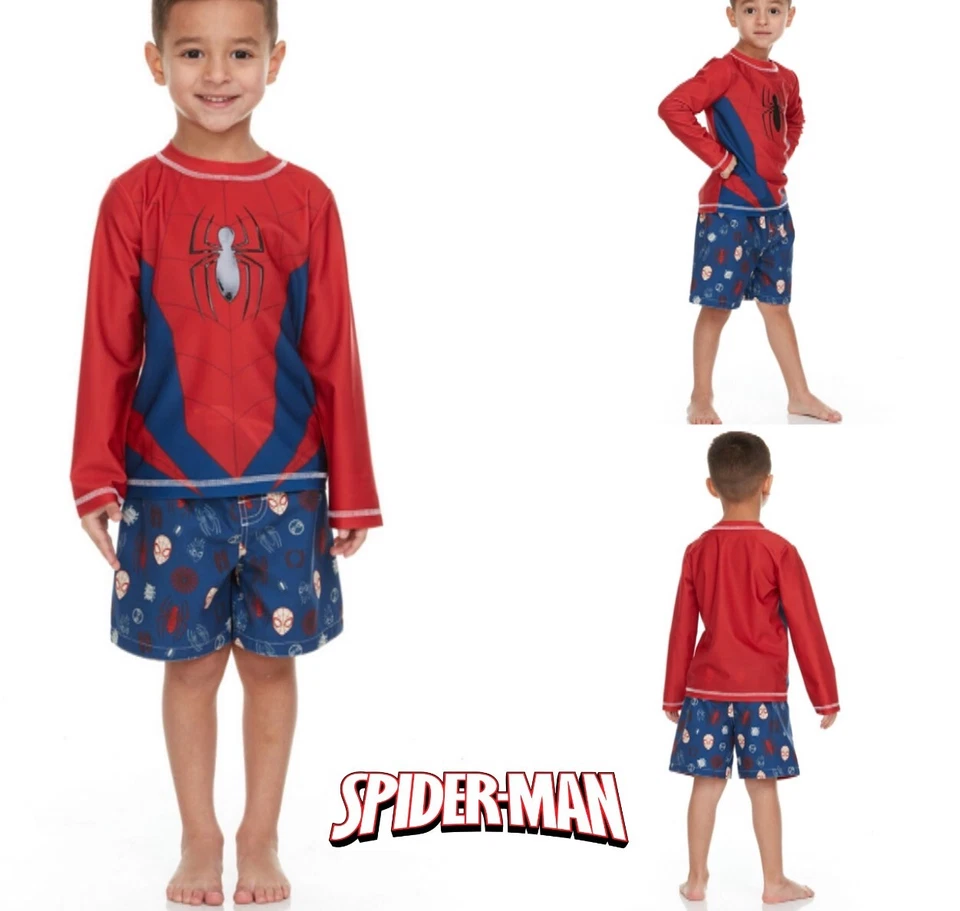 Toddler/Baby  Marvel Spider-Man UPF 50+ Short-Sleeve Rash Guard Trunk Set Outfit - Image 1 of 1